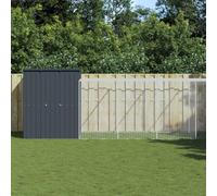 ARKEM Gallinero con Corral Acero galvanizado Gris 165x659x181 cm Gallinero para Exterior Grande
