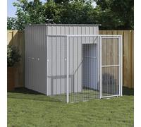 ARKEM Gallinero con Corral Acero galvanizado Gris Claro 165x251x181cm Gallinero para Exterior Grande