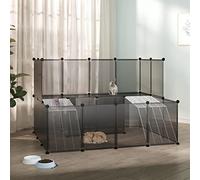 ARKEM Jaula de Animales pequeños Negro 143x107x93 cm PP y Acero Gallinero De Acero Perreras Exteriores