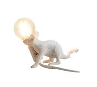 ARKEM LáMpara De Mesa con Forma De RatóN, LáMpara Creativa Infantil De Resina Animal para Mesilla De Noche, Adornos para DecoracióN del Hogar del SalóN Dormitorio-White||C