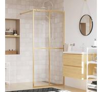 ARKEM Mampara Puerta Ducha Vidrio Transparente ESG Dorado 100x195 cm Puerta Corredera Cristal