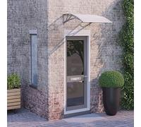 ARKEM Marquesina Puerta policarbonato Gris y Transparente 80x80 cm Marquesinas Exterior Puerta Ventana Toldo Marquesina