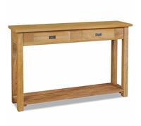 ARKEM Mesa Consola Mesa Auxiliar Consolas recibidores Entrada Mesa de Salon Mueble recibidor de Madera de Teca Maciza 120x30x80 cm