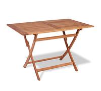 ARKEM Mesa Plegable de jardín Madera Maciza de Teca 120x70x75 cm mesas de terraza y jardín Mesa Extensible Exterior Mesa pequeña terraza Mesa Exterior Jardin