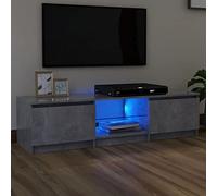 ARKEM Mueble de TV con Luces LED Gris hormigón 140x40x35,5 cm Madera Mueble Television Mueble Salon Moderno
