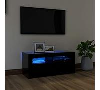 ARKEM Mueble de TV con Luces LED Negro 90x35x40 cm Mueble Television Movel Sala