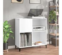 ARKEM Mueble para Discos Madera contrachapada Blanco 84,5x38x89 cm Mueble Tocadiscos Soporte de Almacenamiento de Discos de Vinilo - 831997