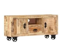 ARKEM Mueble para la TV de Madera de Mango Rugosa 110x30x50 cm Mesa De TV para Salon