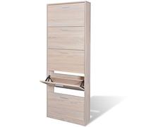 ARKEM Mueble Zapatero Color Roble con 5 Compartimentos Zapatero Puertas Oscilobatientes, Mueble Auxiliar