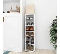 ARKEM Mueble Zapatero Madera contrachapada Blanco 27,5x27x102 cm Mueble Zapatero Estrecho