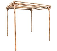 ARKEM Pérgola de bambú 170x170x220 cm Jardín Terraza Patio Enrejado Entrada Pérgola Adosada Soporte Plantas Exterior