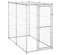 ARKEM Perrera de Exterior Acero galvanizado con Techo 110x220x180 cm Jaula para Perros Grandes
