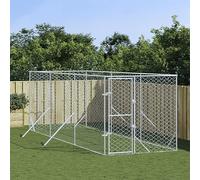 ARKEM Perrera de Exterior Acero galvanizado Plateado 2x6x2 m Parque para Perros Voladera
