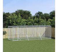 ARKEM Perrera de Exterior Acero galvanizado Plateado 6x2x2 m Cercado para Perros Pawhut