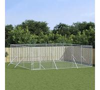 ARKEM Perrera de Exterior Acero galvanizado Plateado 6x6x2 m Parque para Perros Pawhut