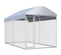 ARKEM Perrera de Exterior con toldo 382x192x225 cm Perreras Exteriores para Perros Grandes