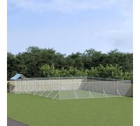 ARKEM Perrera Exterior con toldo Acero galvanizado Plata 12x12x2,5 m Cercado para Perros