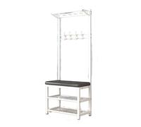 ARKEM Puerta de Entrada Perchero sentable Pasillo Integrado Zapatero Cambiador contra la Pared Perchero Colgante Perchero para Sombreros Perchero para Bolsos Colgantes-White||60CM