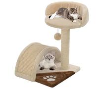 ARKEM Rascador para Gatos con Poste de sisal 40 cm Beige y marrón Trepador de Cuerda de Sisal para Gatos
