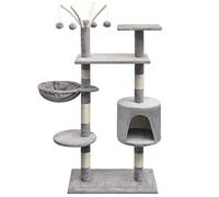 ARKEM Rascador para Gatos con Poste rascador de sisal 125 cm Gris Rascador árbol para Gato, Juguete Desestresante