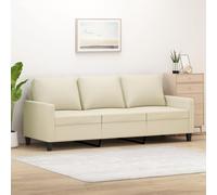 ARKEM Sofá de 3 plazas de Cuero sintético Color Crema 180 cm Sofá Cama Chaise Longue