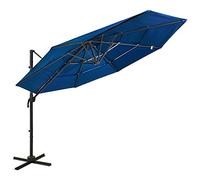 ARKEM Sombrilla de 4 Niveles con Poste de Aluminio Azul 3x3 m Toldos Exterior Terraza Sombrilla De JardíN