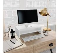 ARKEM Soporte para Pantalla Madera contrachapada Blanco 42x24x13 cm Accesorios Escritorio Oficina