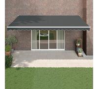 ARKEM Toldo retráctil Aluminio y Tela Gris Antracita 5x3 m Toldos Exterior Terraza Enrollable
