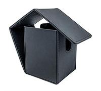Arkero-G® 80+ Funda con tapa negra y negra | Caja para tarjetas en aspecto de piel | Ideal para cartas coleccionables TCG por ejemplo Magic, Pokemon, YuGiOh!
