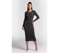 ARKET Ona Heavy Wool Rib Dress Grey Talla: S | Vestidos Midi Outlet | Mujer | Gris