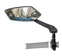 Arkham Espejo de Bicicleta HD Vidrio Real Resistente a Los Impactos, Superficie de Espejo Extra Grande, Manija Extendida, Espejo Retrovisor Bicicleta Universal Izquierdo Para Manillar 22-25mm