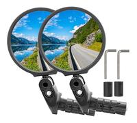 Arkham Espejos de Bicicleta, 2 Piezas Espejo Retrovisor de Bicicleta,HD 360° Adjustable Giratorio Espejo Bicicleta para 14.8-23 mm Manillar de Bicicleta Eléctrica Carretera Bicicleta Montaña(Par)