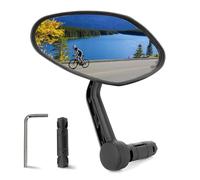 Arkham Espejos de bicicleta, de extremo de barra de vidrio de grado automático HD para manillar espejo retrovisor ovalado, universal para bicicleta eléctrica (1 pieza)