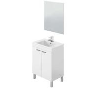 ARKITMOBEL Habitdesign Mueble de Baño con 2 Puertas y Espejo, Modulo Baño, Modelo LC1, Acabado en Blanco Brillo, Medidas: 60 cm (Ancho) x 80 cm (Alto) x 45 cm (Fondo). (Lavabo no Incluido)