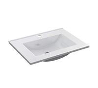 ARKITMOBEL Lavabo PMMA Color Blanco, Pila Lavamanos Rectangular, Baño, Medidas 61,5 cm (Ancho) x 13 cm (Alto) x 46 cm (Fondo)