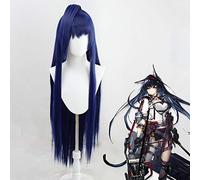 Arknights Blaze Cosplay peluca azul profundo recta larga resistente al calor peluca de pelo sintético para fiesta de Halloween carnaval + peluca gratis Ca