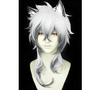 Arknights SilverAsh Cosplay Pelucas de fibra sintética de alta temperatura con degradado gris con redecilla gratuita