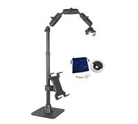 ARKON Kit completo de soporte para teléfono - Soporte de mesa para teléfono celular ajustable y soporte para tableta con anillo de luz - Soportes profesionales para filmación horizontal o vertical