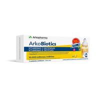 Arkopharma Arkobiotics Vitaminas y Defensas Adultos, 7 Unidosis, Probióticos con 10.000 Millones UFC y vitaminas A, B, C, D, E y Zinc, Refuerzo del Sistema Inmune y disminución del Cansancio