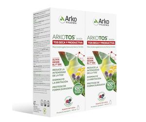 Arkopharma Arkotos Tos Seca Y Productiva 140 Ml Pack X 2, Alivia La Tos Seca, Disminuye La Irritación, Hidrata Y Protege La Garganta, 280 Mililitro