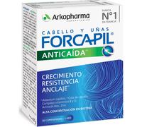 Arkopharma Forcapil Anticaída, Ayuda a Reducir Caída del Cabello, Crecimiento, Resistencia y Anclaje, Alta Concentración en Biotina, Complemento Alimenticio, 30 Unidad (Paquete de 1)