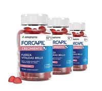 Arkopharma Forcapil Crecimiento, Pack Tratamiento de 3 meses, Sabor Frutos Rojos, Fuerza, Vitalidad y Brillo, Alta Concentración en Biotina, Vitamina B y C, Rojo, 60 Unidad (Paquete de 1)
