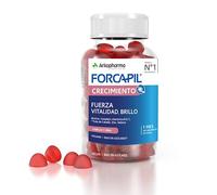 ARKOPHARMA Forcapil Crecimiento Pelo, 60 Gominolas Biotina Frutos Rojos | Con biotina, multivitaminas, zinc y cola de caballo. Fortalece y favorece el crecimiento del cabello. Vegano.