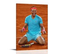 ARKR Rafael Nadal - Póster de tenis para pared, diseño vintage, decoración de habitación, póster estético para dormitorio, 30 x 45 cm, estilo marco