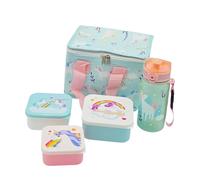 ARKRAFT Set de Picnic para Niños con Bolsa Térmica Botella de 350 ml 3 Recipientes Diseño Unicornio