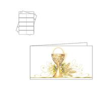 ARKRAFT Tarjetas para bomboneras, paquete de 40 unidades, comunión, niño, niña, personalizables, para manualidades (comunión C5)
