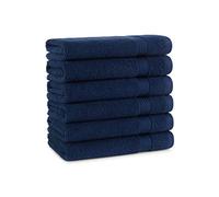 Arkwright - Toallas de Mano de Lujo 100% algodón (Paquete de 6) 600 g/m², Suaves y absorbentes, de Secado rápido, Casas de Playa, hoteles y propiedades de Alquiler, Color Azul Marino