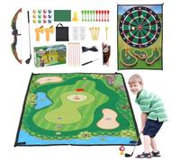 Arkyomi Ensemble 2 en 1 Arc et Flèche Jouet, Jeu de Mini-Golf pour Enfants 3-12 Ans, Inclut 6 Flèches à Ventouse 12 Balles de Golf, Jeux Interactifs Famille Indoor/Outdoor, Cadeau Idéal Garçons Filles