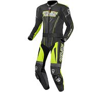 Arlen Ness Edge Traje de cuero de motocicleta de dos piezas, negro-gris-amarillo, tamaño 54 para Hombres