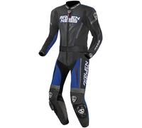 Arlen Ness Edge Traje de cuero de motocicleta de dos piezas, negro/gris/azul, Talla 50